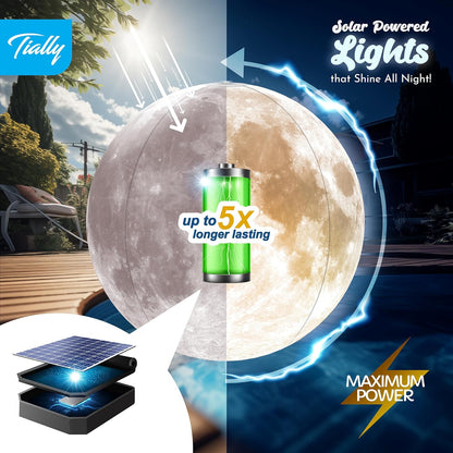 Floating Pool Lights - Solar Light up Moon Balls, Warm/Cool (2-Pack)