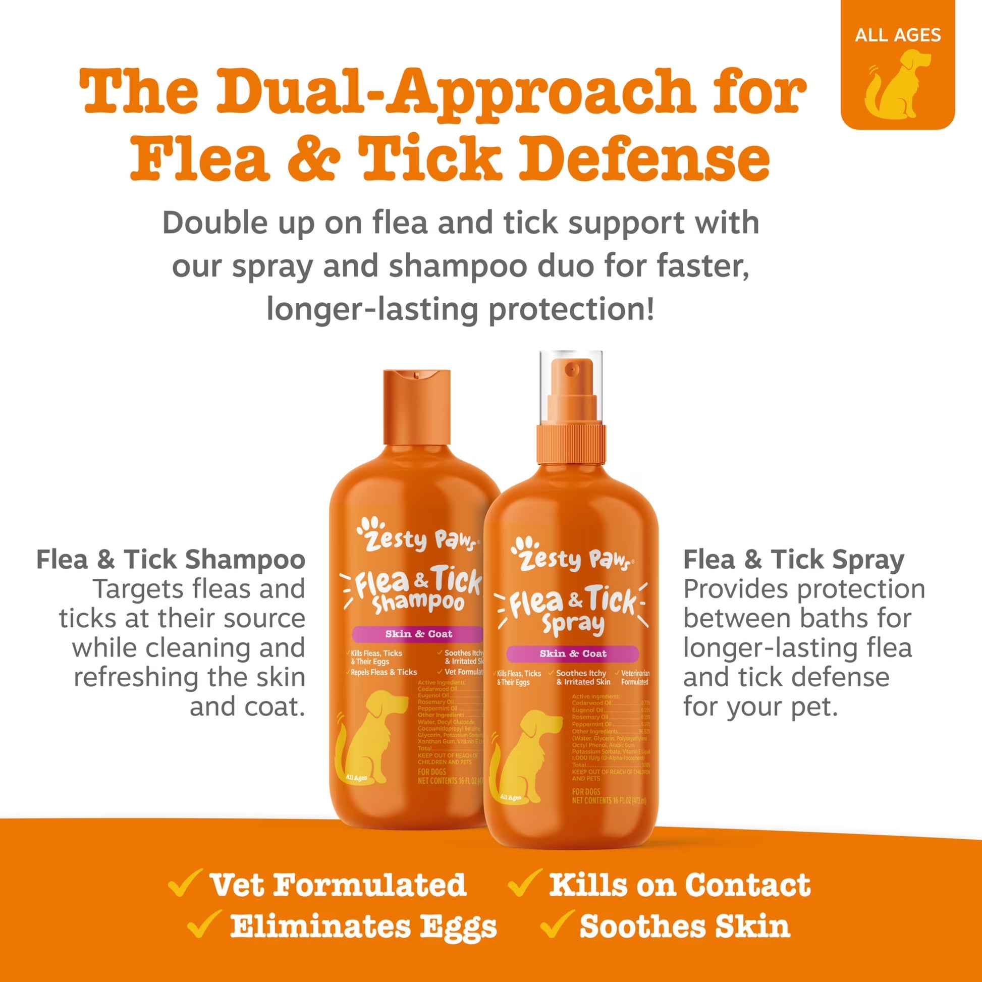 Flea and Tick Shampoo for Dogs, 16 Oz
