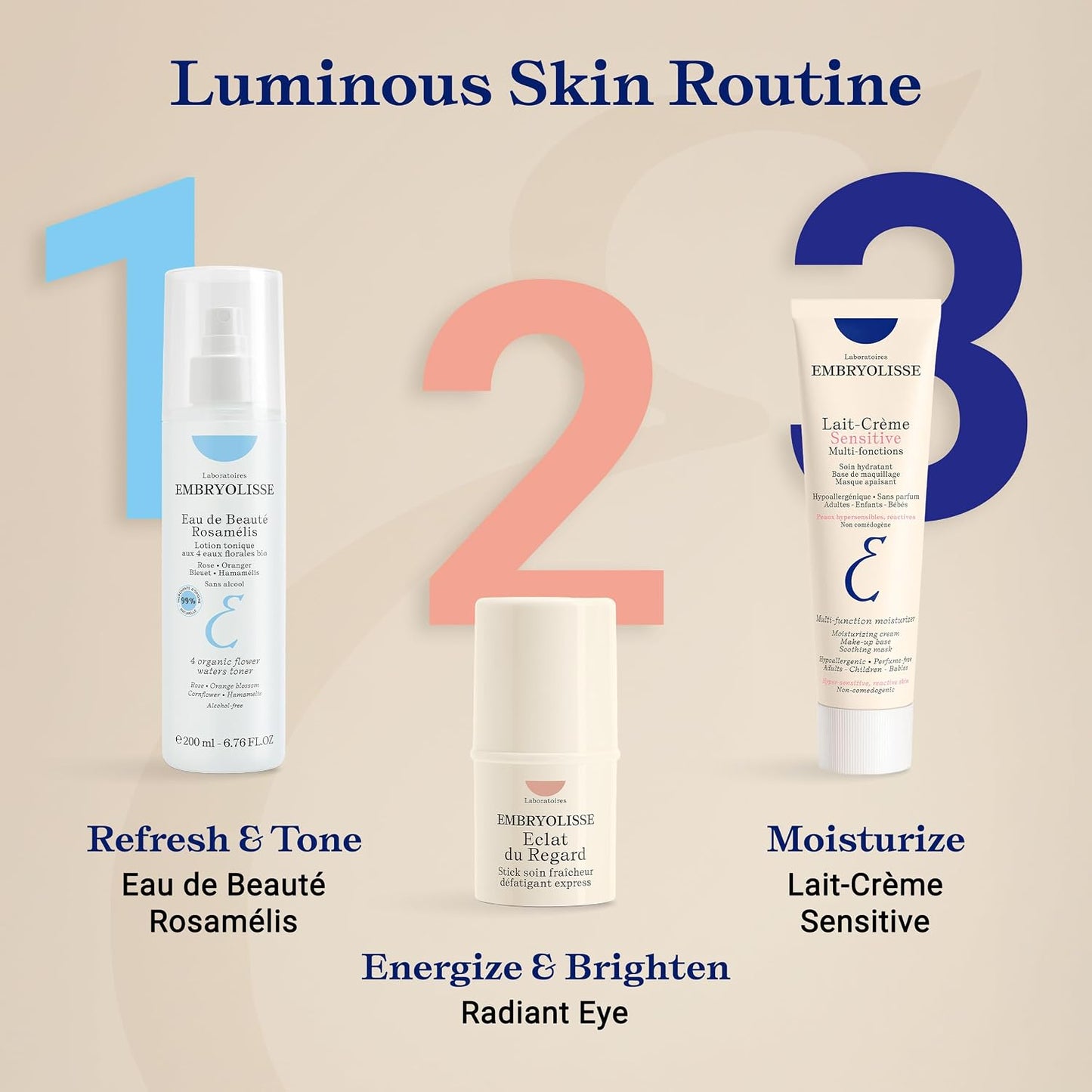 Embryolisse Lait-Crème Concentré Sensitive Face Moisturizer and Makeup Primer, Hypoallergenic Fragrance-Free Face Cream with Aloe Vera and Shea Butter