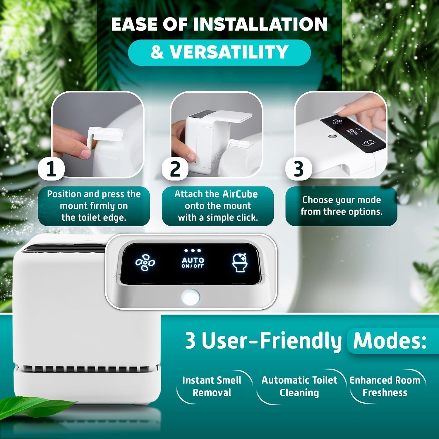 Aircube Rechargeable Automatic Toilet Odor Eliminator