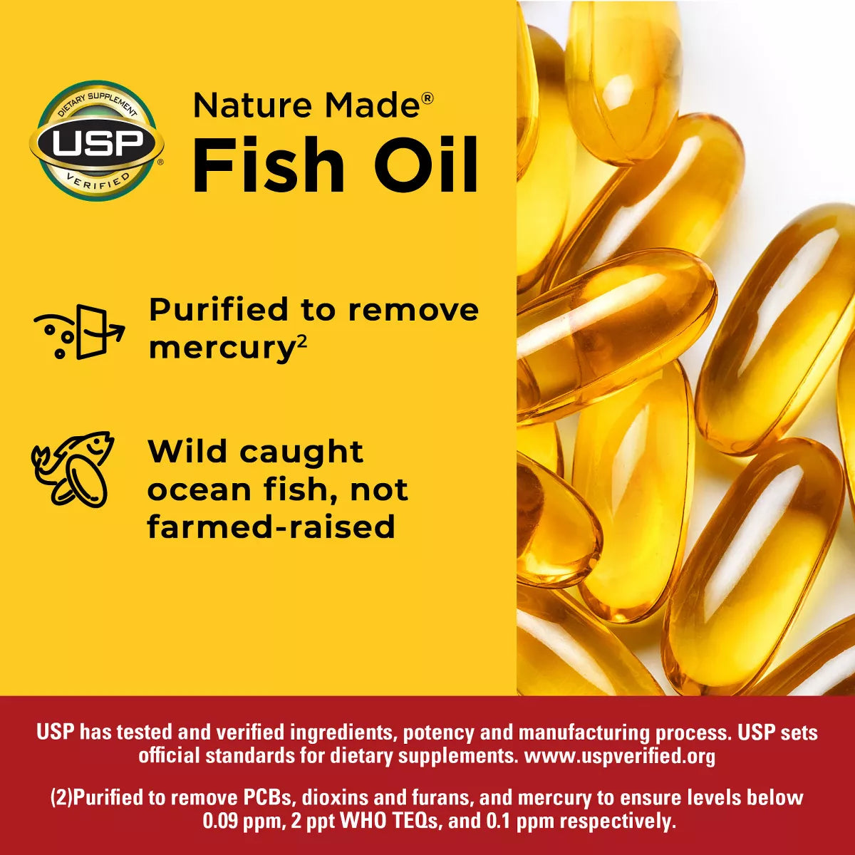 Nature Made Fish Oil Supplements 1200 Mg Omega 3 Supplements for Healthy Heart Support Softgels