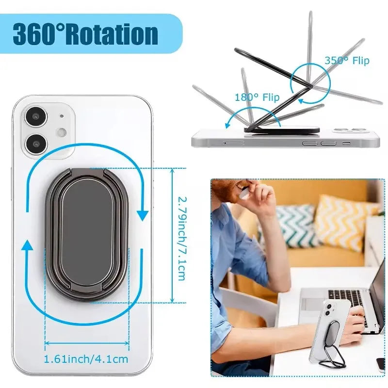 Ring Holder Multifunctional Rotatable Metal Folding Mobile Phone Holder Lazy Back Sticker Ring Buckle Holder Mobile Phone Tablet