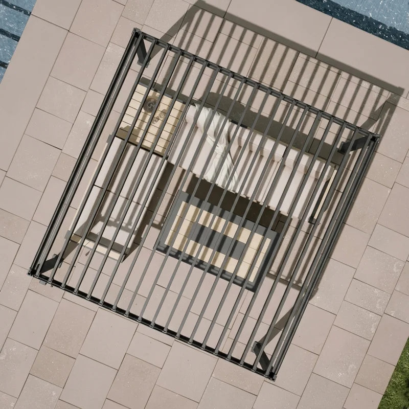80/88 Metal Frame Pergola with Adjustable Louvered Roof