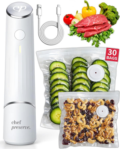 Compact Vacuum Sealer for Food Vacuum Sealer Machine + 30 Reusable Vacuum Bag...