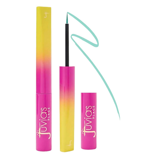 Liquid Eyeliner Waterproof - Bright Aqua Blue Fine Tip Eyeliner, Smudge-Proof with Precision Applicator for Bold Eye Looks, Smooth Lines, Vibrant Color, and All-Day Long-Lasting Wear