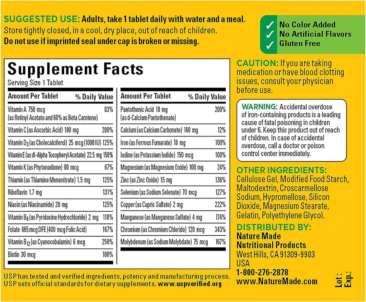 Multi Complete Tablets 130 Ea (Pack of 4)