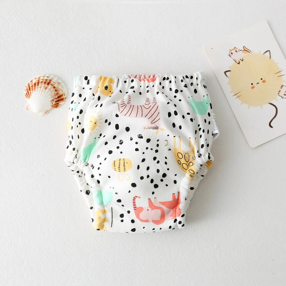 New Baby Waterproof Washable Training Pants Cartoon Cotton Baby Diaper Infant Shorts Nappies Panties Nappy Changing Underwear