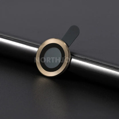 100Pcs for Iphone 15 Pro Max 14 13 12 11 plus Mini CD Style Metal Camera Lens Cover 3D Alloy Glass Screen Protector