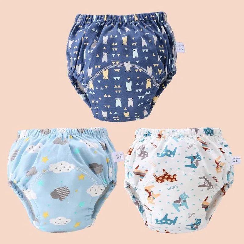 Baby Reusable Potty Training Pants Toddler Cotton Ecological Cloth Diaper Panties Waterproof Washable Nappies Boy Girl Underwear