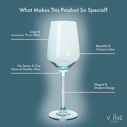 Unique Italian Style Wine Glass 12 Oz