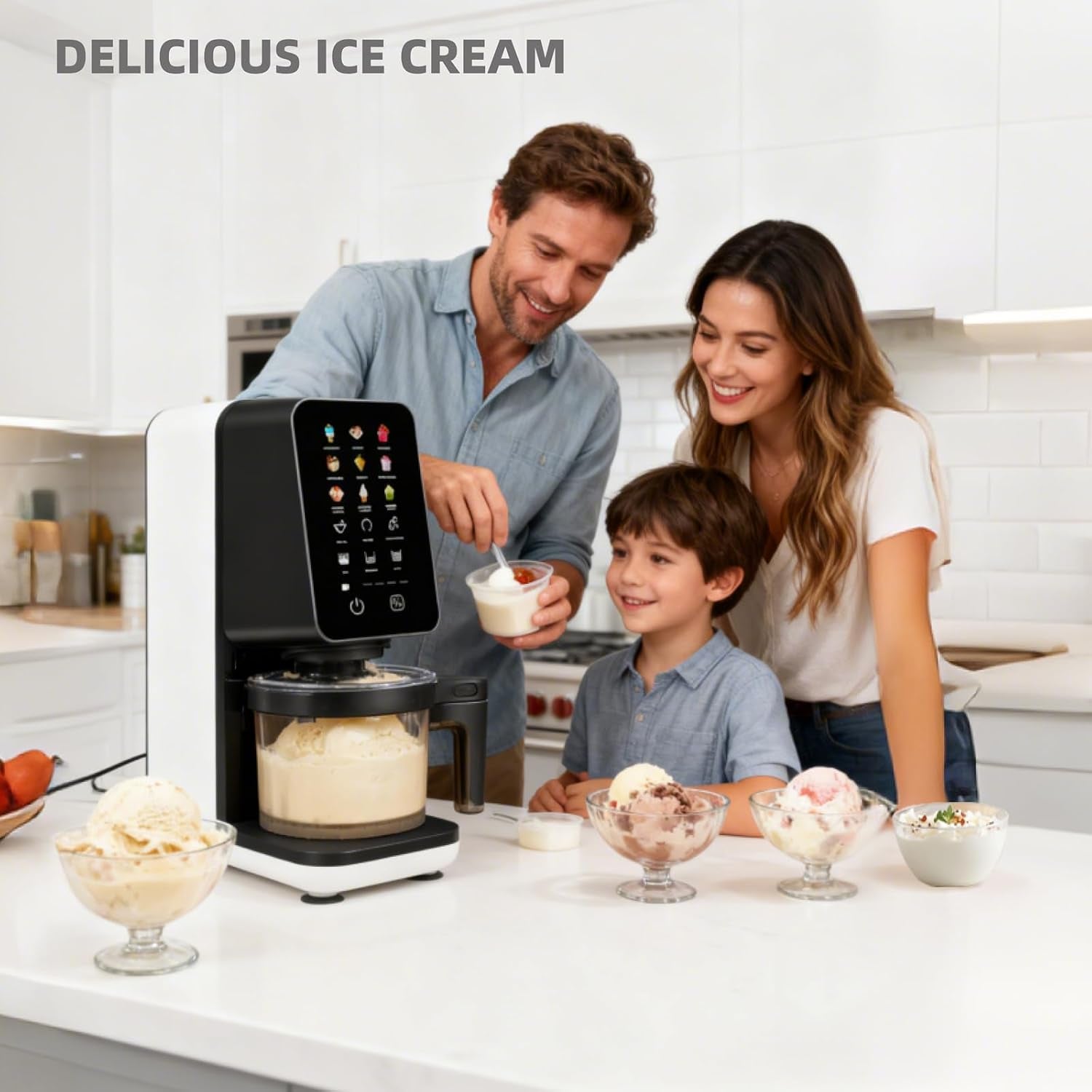 12 in 1 Ice Cream Machine, Electric Soft Serve Ice Cream Maker Machine for Home & Office, Gelato, Slushie, Italian Ice, Sorbet, Milk Shake, Frozenyogurt, Light Ice Cream, Soft Serve Ice Cream Machine