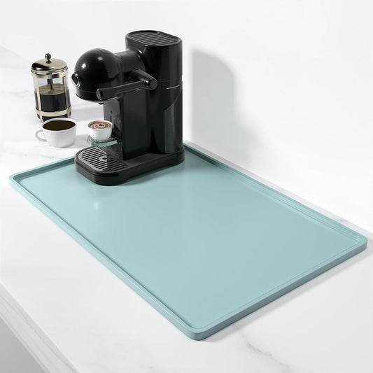 Silicone Coffee Mat, 12" X 19" Waterproof Raised Edge Coffee