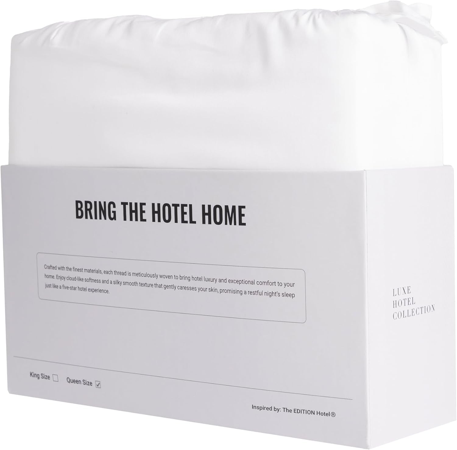 Luxury Sateen Cotton Sheet Set, 100% Certified Extra-Long-Staple Cotton, Ultra-Soft, Breathable & Smooth, the Edition Hotel Luxe Cotton Blend Sheet Set (White, Queen (U.S. Standard)