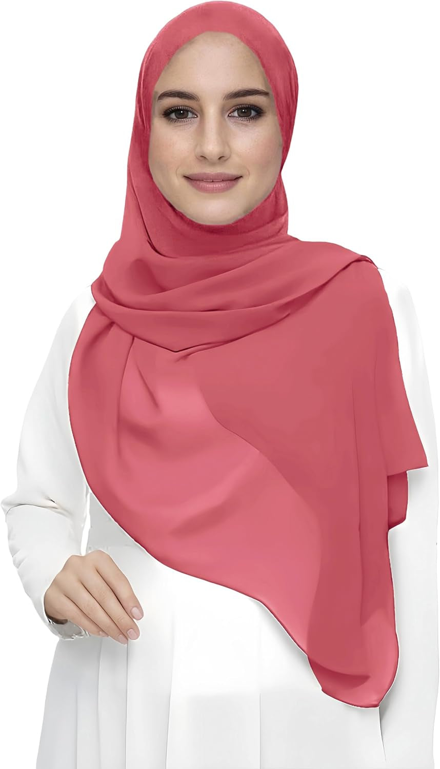 Premium Chiffon Hijab Head Scarf Shawl Wrap for Muslim Women Lightweight
