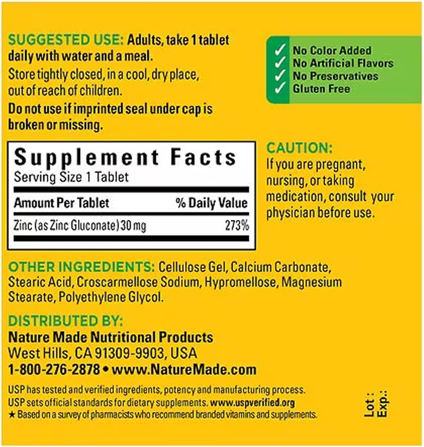 Zinc 30 Mg (Pack of 4)