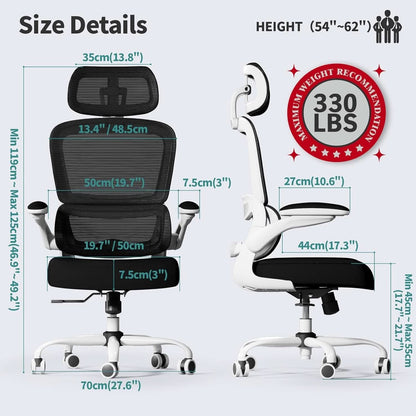 Ergonomic High Back Mesh Office Chair With Wheels Black-1