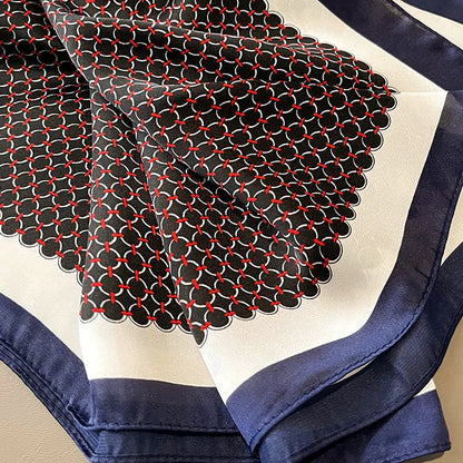 Luxury Brand 2022 Silk Square Scarf Women Cat Neck Hair Tie Band Beach Hijab Kerchief Head Headbands Bandana Female Foulard 70Cm
