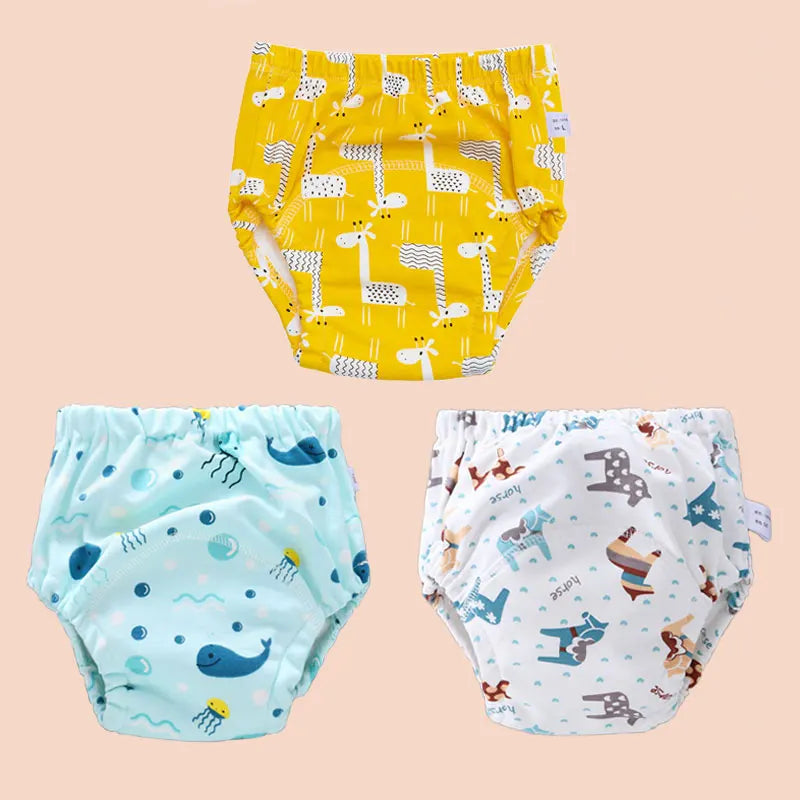 Baby Reusable Potty Training Pants Toddler Cotton Ecological Cloth Diaper Panties Waterproof Washable Nappies Boy Girl Underwear