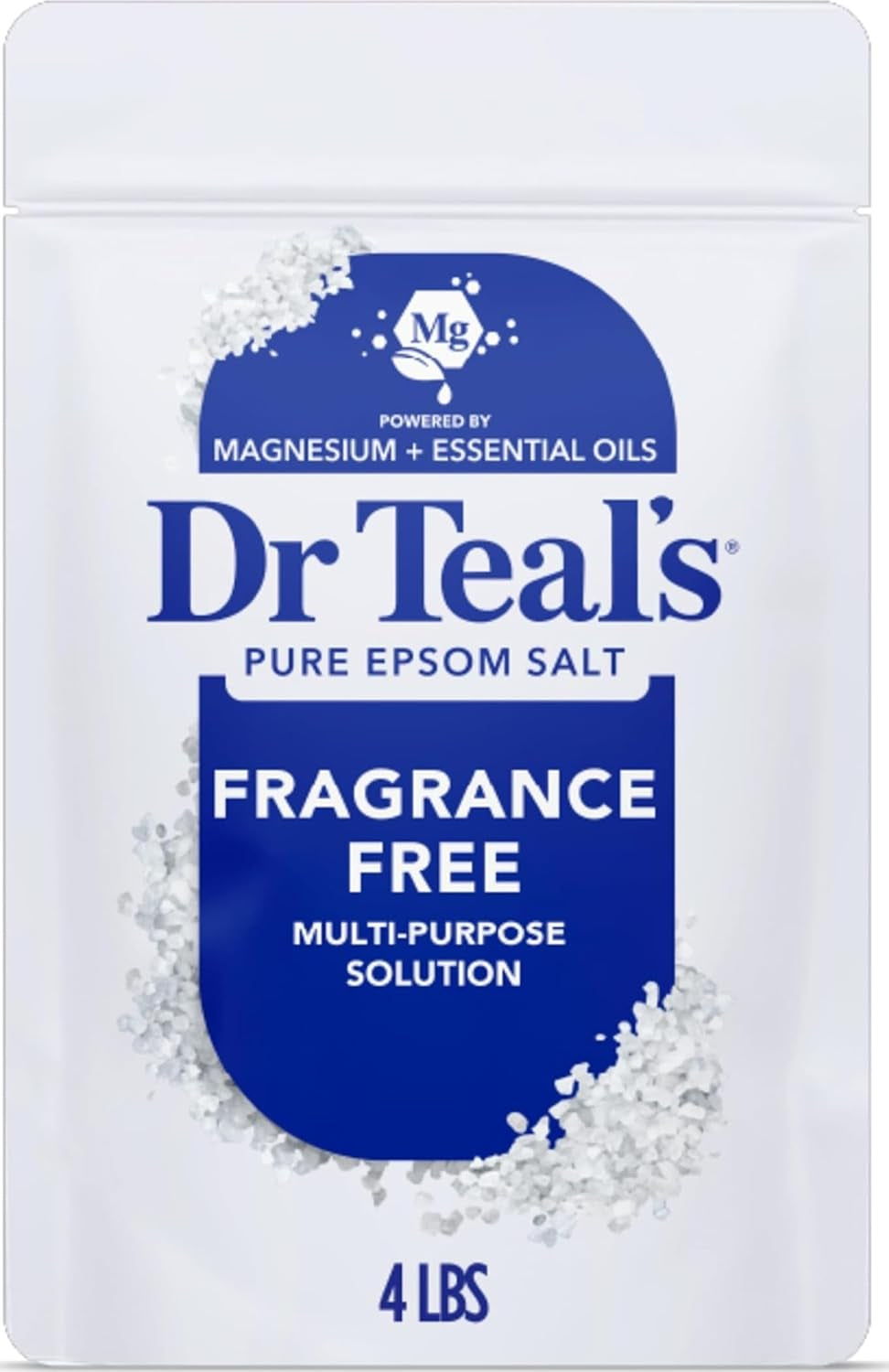 Epsom Salt Magnesium Soak, Fragrance Free, 4 Lbs