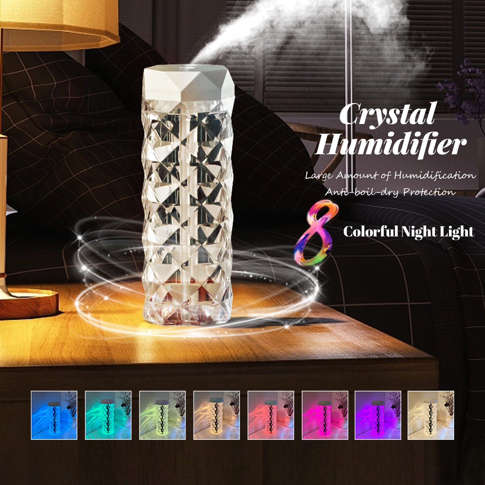 Humidificateur d'air à lampe en cristal