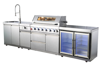 2026 Modern Luxury Outdoor Cabinets Kitchen Set with Bbq and Fridge Home Garden Barbecues Grill Outdoor Bbq Grills Customize