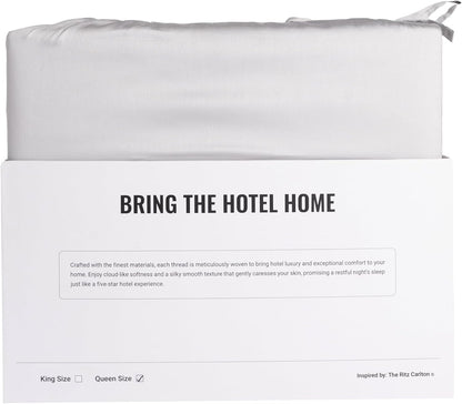 Luxury Sateen Cotton Sheet Set – 100% Certified Extra-Long-Staple Cotton – Ultra-Soft, Breathable & Smooth – the Ritz Carlton Hotel Luxe Cotton Blend Sheet Set (Silver, Queen (U.S. Standard)