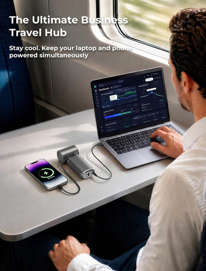 Portable Handheld Fan, Ice Cooling, 22.5W 10000Mah Power Bank | Contact Cooling Pad. 16500 RPM Turbo. Built-In Type-C Cable. 35H Runtime. Metal Shell. Stadium & Soccer Game Essentials.