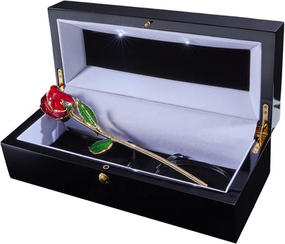 Pearl Collection - Real 24K Gold Dipped Rose - Gift for Her (Crimson Love)
