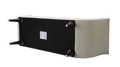 Alma Tufted Flare Arm Entryway Bench, Sky Neutral