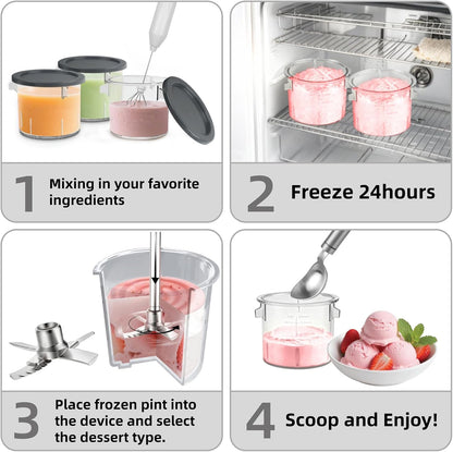 12 in 1 Ice Cream Machine, Electric Soft Serve Ice Cream Maker Machine for Home & Office, Gelato, Slushie, Italian Ice, Sorbet, Milk Shake, Frozenyogurt, Light Ice Cream, Soft Serve Ice Cream Machine