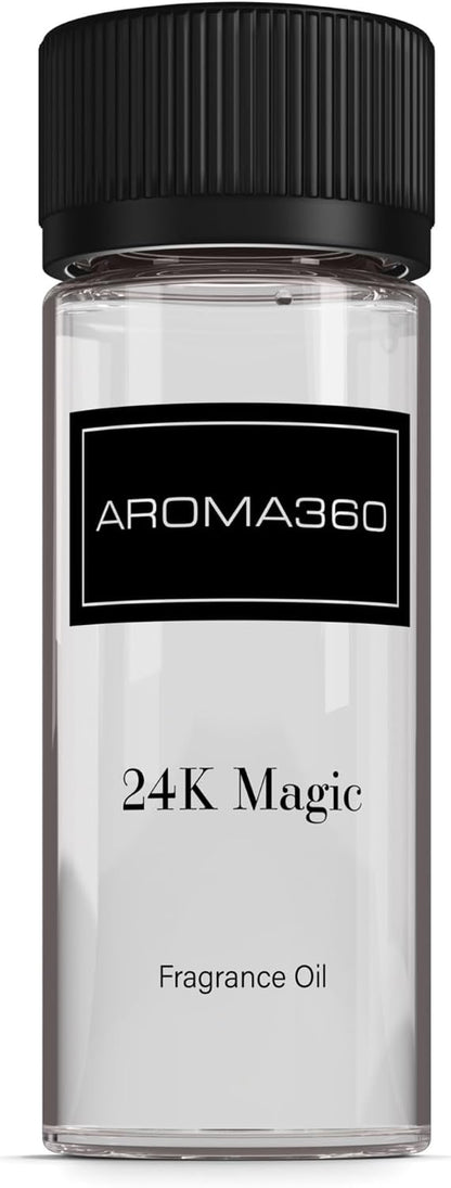 Aroma360-24K Magic Fragrance Oil Blend 50ML | Hotel Inspired Luxury Essential Oil Diffusers Aromatherapy Scent Diffuser Oil | Citrus Beginning of Bergamot, Lemon & Lemongrass with Notes of Jasmine