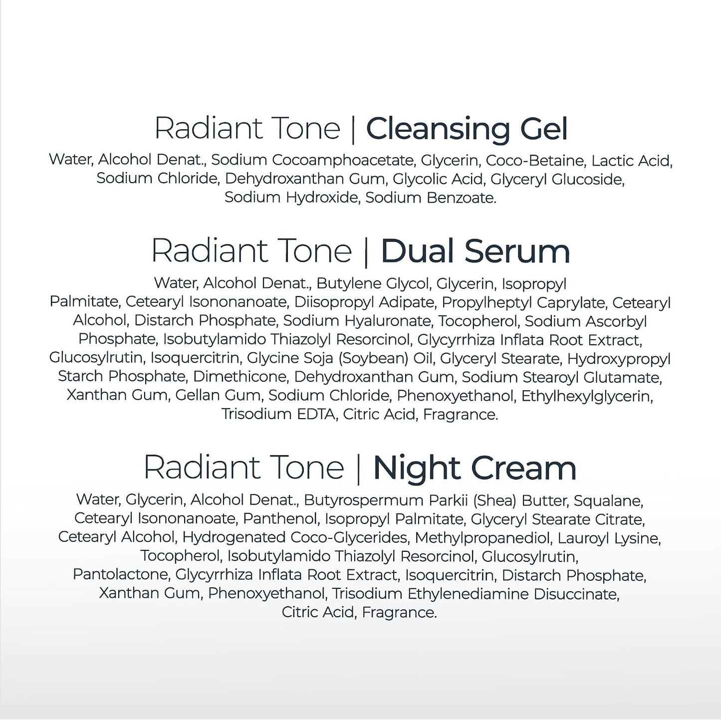 Radiant Tone Night Skin Routine Bundle, Variety Pack, 3 Items