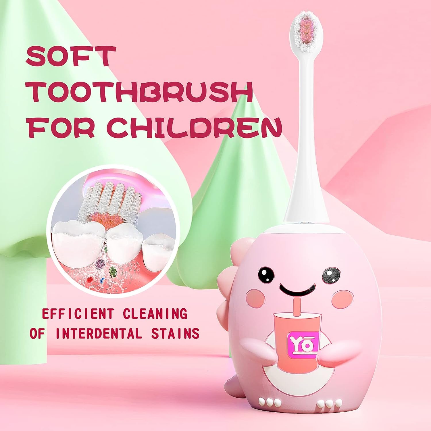 Kids U Shaped Electric Toothbrush with 4 Brush Heads, Sonic Toothbrush Kids With