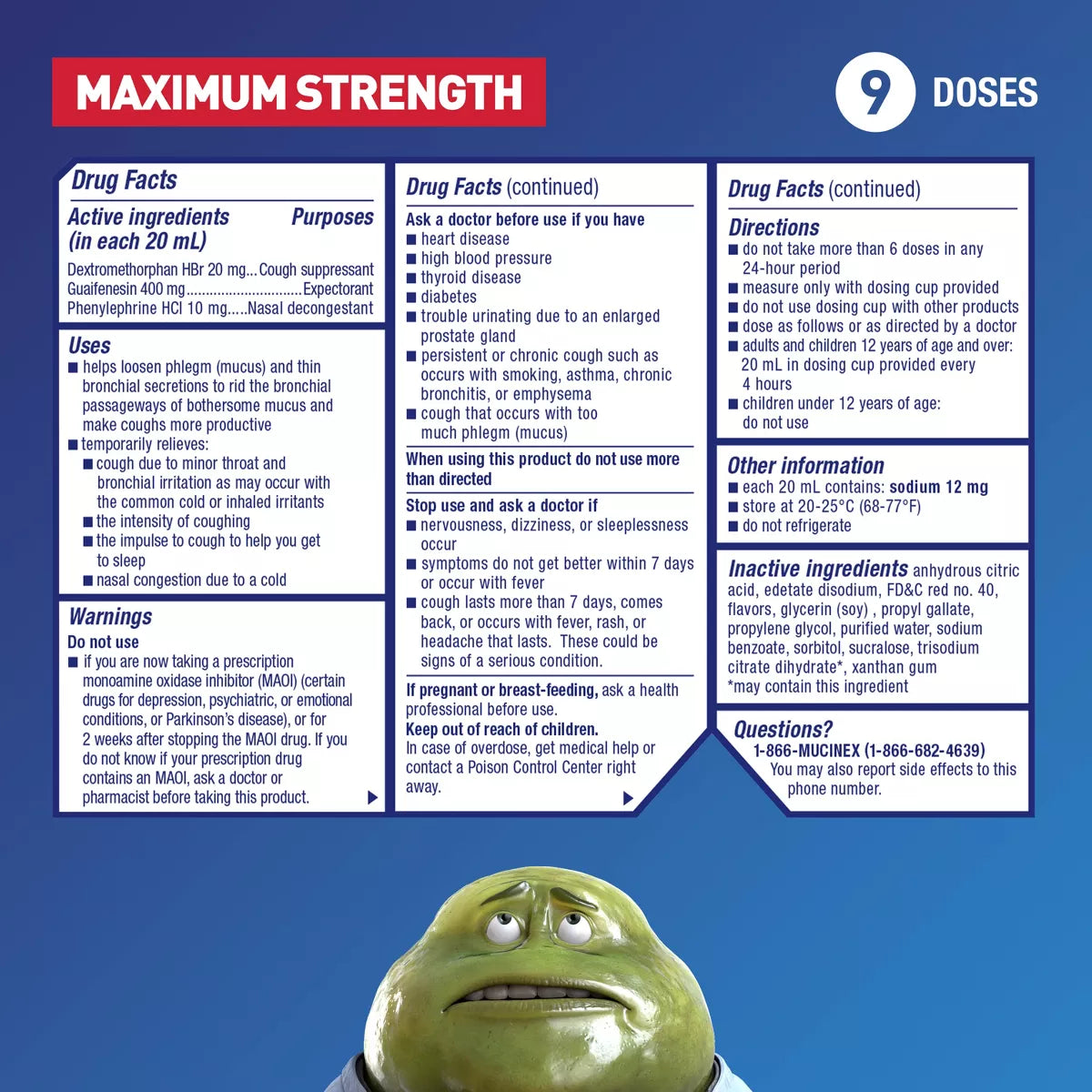 Mucinex Max Strength Severe Congestion & Cough Medicine - Liquid - 6 Fl Oz: Original Flavor, 1 Pack, with Guaifenesin 400Mg