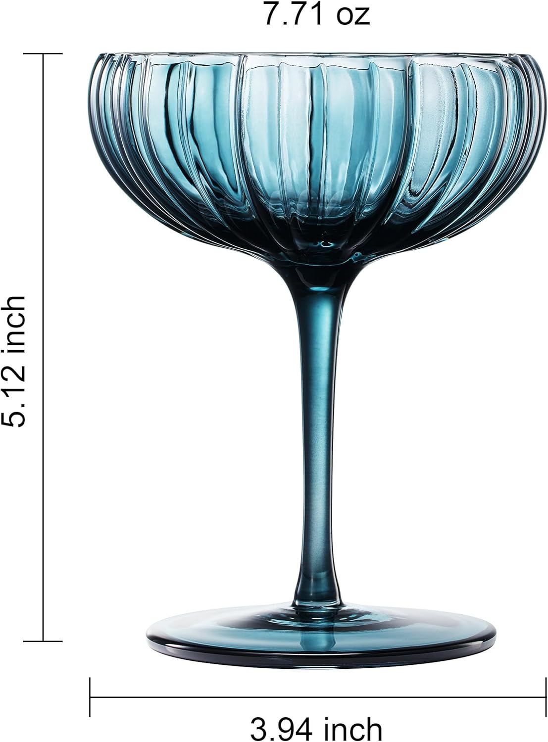 Tonal Flower Champagne Coupe Cocktail Glassware Set Of 4 Premium Barware Gift