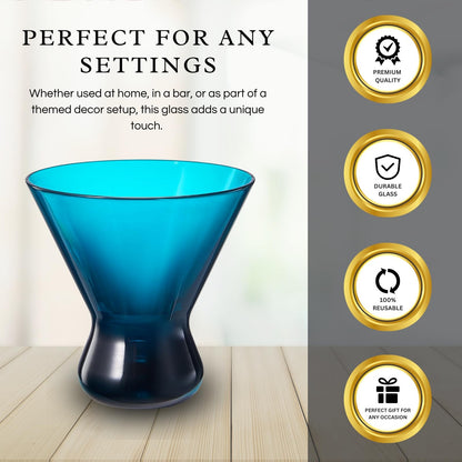 Colorful Pastel Plastic Stemless Martini Glasses Set Of 4