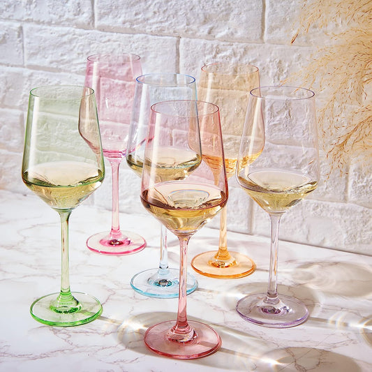 Make Your Own Set Wine Glass Single Colorful Purple Colored Large 12 Oz Glass Unique Italian Style T-1