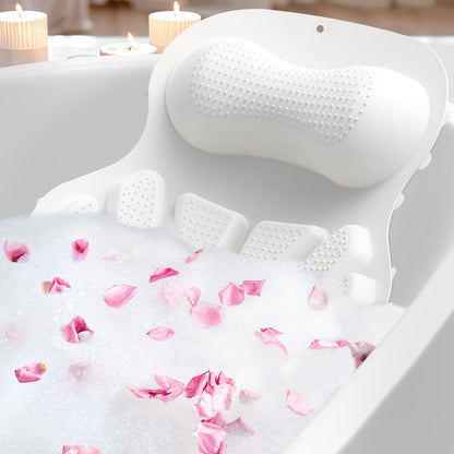 Luxury Non-Slip Soft Silicon Bath Tub Pillow with Strong Suction Cup Bath Accessories