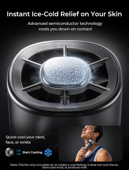 Portable Handheld Fan, Ice Cooling, 22.5W 10000Mah Power Bank | Contact Cooling Pad. 16500 RPM Turbo. Built-In Type-C Cable. 35H Runtime. Metal Shell. Stadium & Soccer Game Essentials.