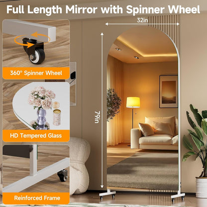 Architectural Full-Length Mirror Wheeled