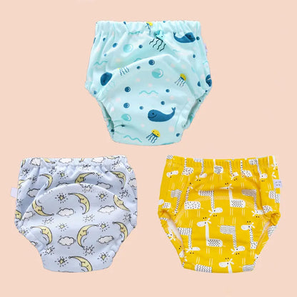 Baby Reusable Potty Training Pants Toddler Cotton Ecological Cloth Diaper Panties Waterproof Washable Nappies Boy Girl Underwear