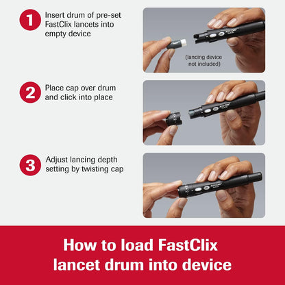 Fastclix Diabetes Lancets for Blood Glucose Testing, 204 Count