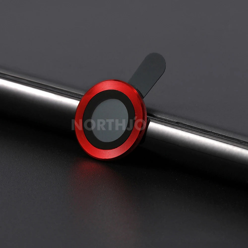100Pcs for Iphone 15 Pro Max 14 13 12 11 plus Mini CD Style Metal Camera Lens Cover 3D Alloy Glass Screen Protector