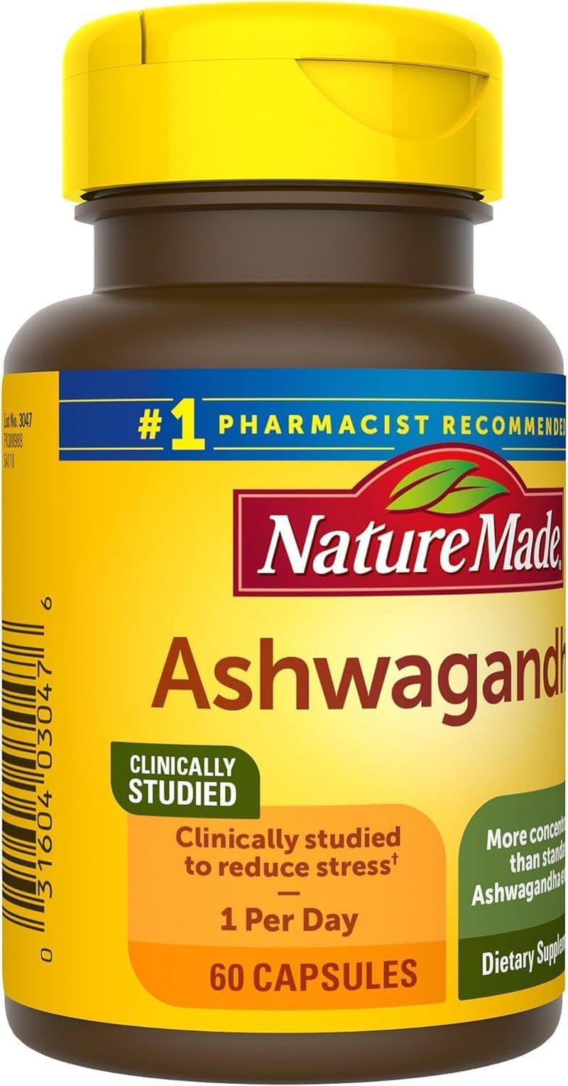 Ashwagandha Capsules 125Mg for Stress Support, 60 Capsules, 60 Day Supply (Pack of 2)