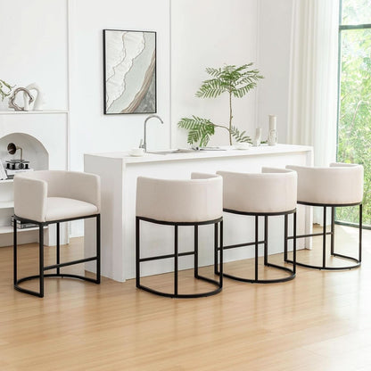 Modern Barrel Counter Height Bar Stools