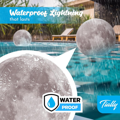Floating Pool Lights - Solar Light up Moon Balls, Warm/Cool (2-Pack)