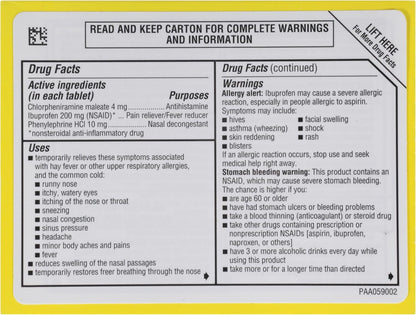 Allergy Relief, Ibuprofen 200Mg, Pain Relief, 20 Tablets