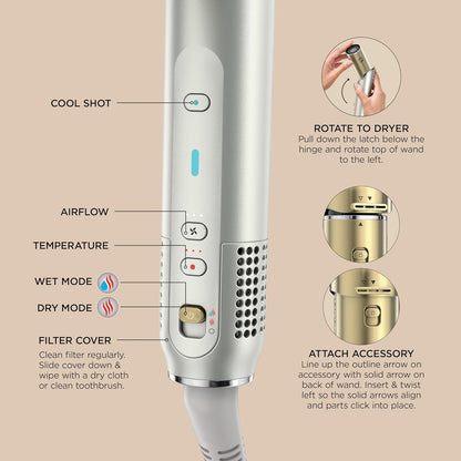Flexstyle Glam, Ceramic+Powerful Air Styling & Drying System, HD6051S