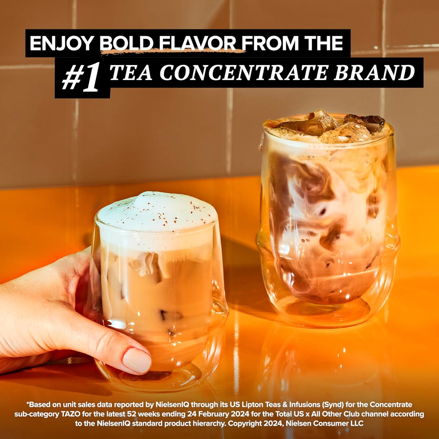 TAZO Organic Chai Latte Concentrate, Hot or Iced Black Tea, Easy-To-Serve, Everyday Lattes and Mocktails, 32 Oz Carton 2 Count (Pack of 2)