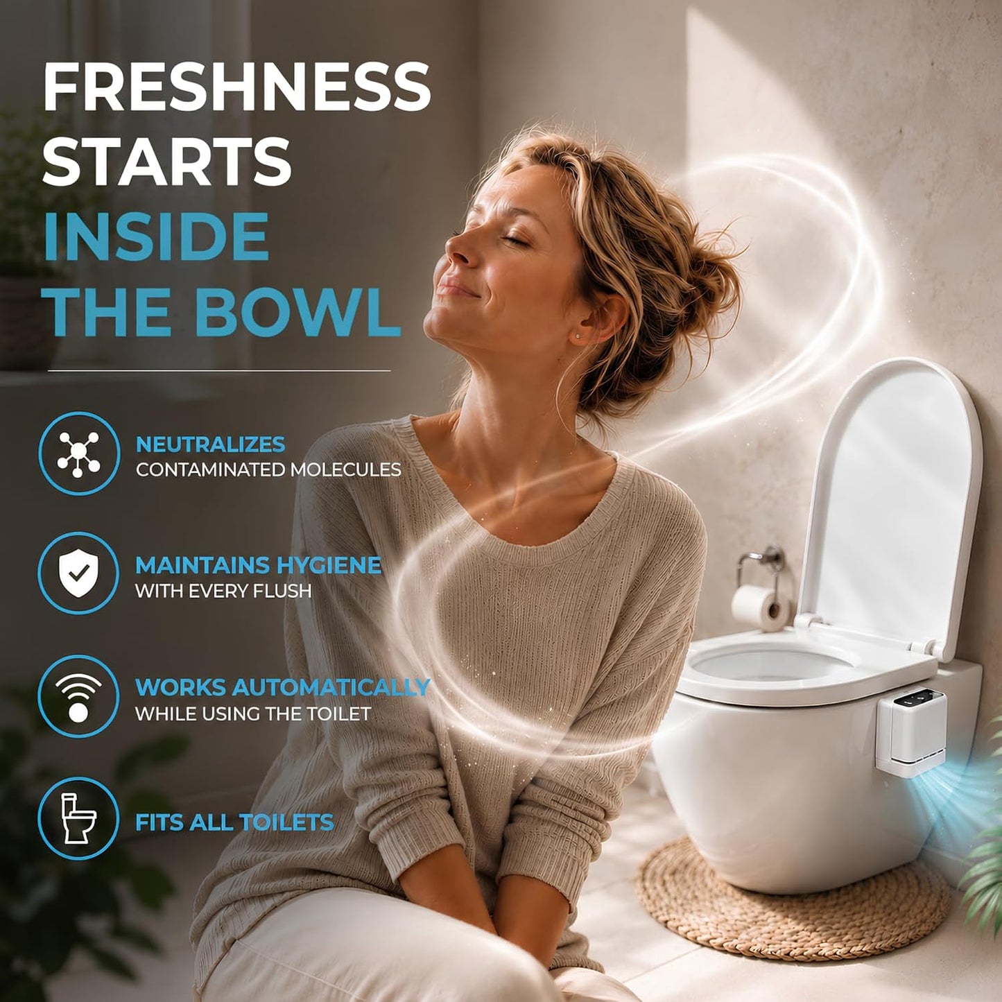 Aircube Rechargeable Automatic Toilet Odor Eliminator